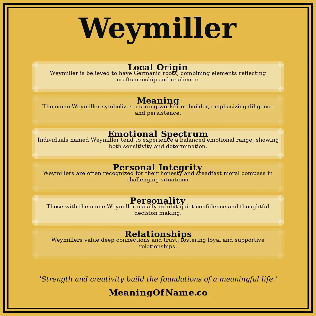 Weymiller name meaning poster