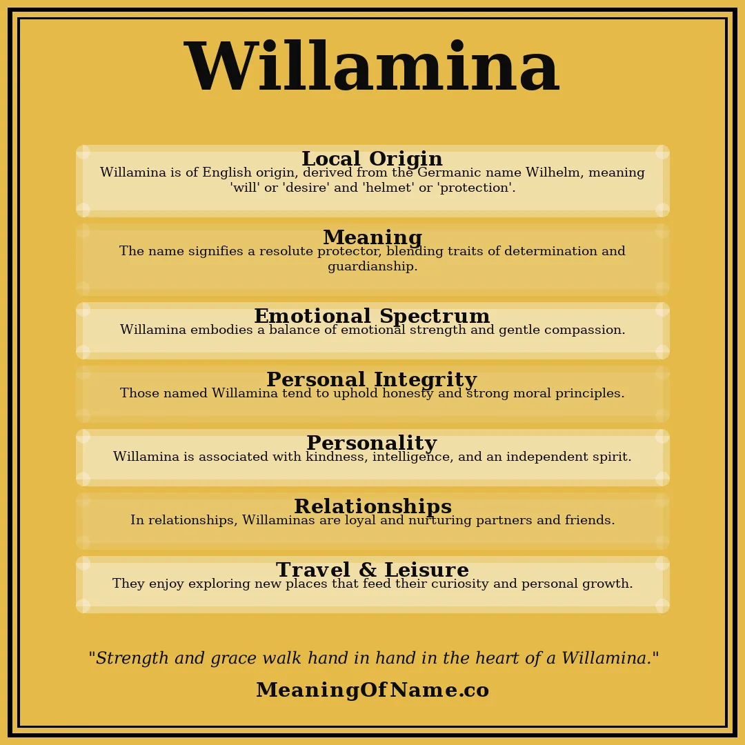 Willamina name meaning poster