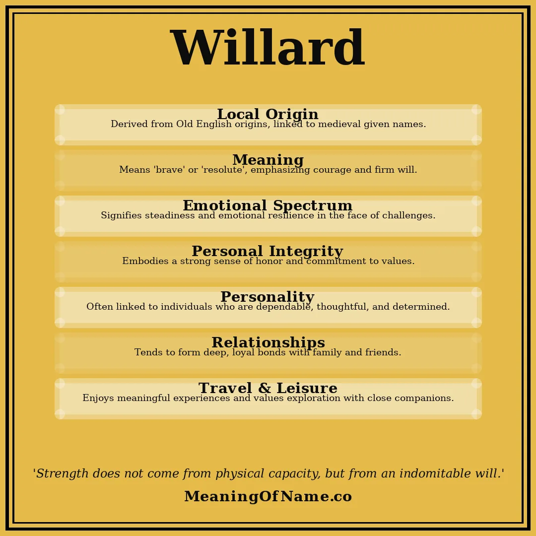 Willard name meaning poster