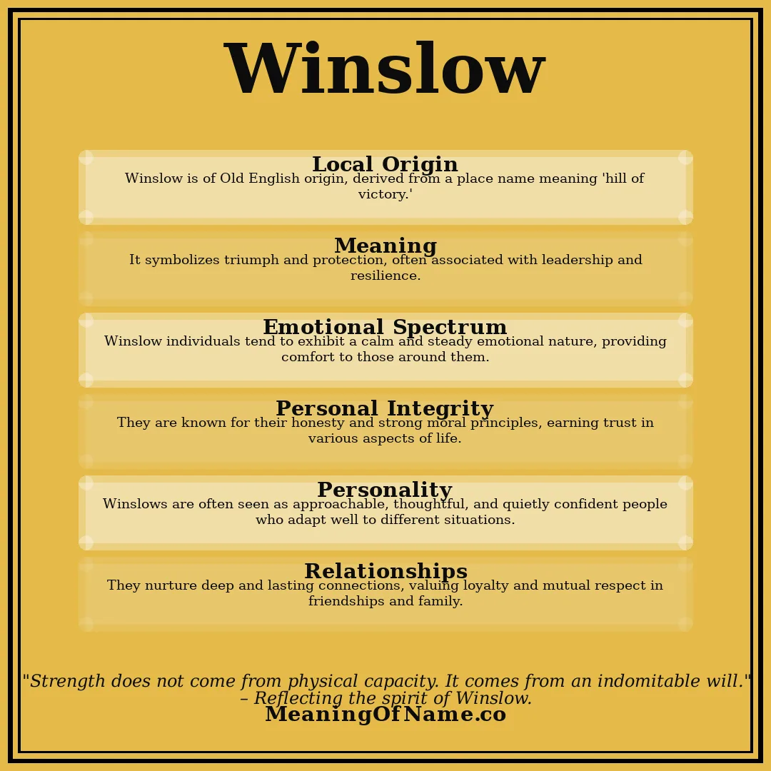 Winslow name meaning poster