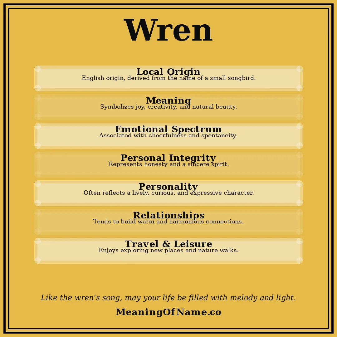Wren name meaning poster