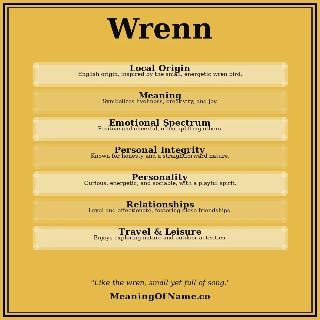 Wrenn name meaning poster