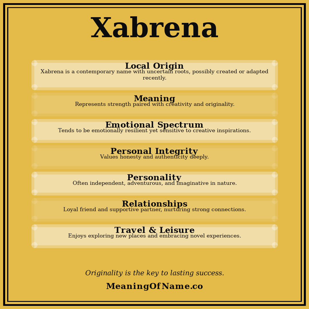 Xabrena name meaning poster