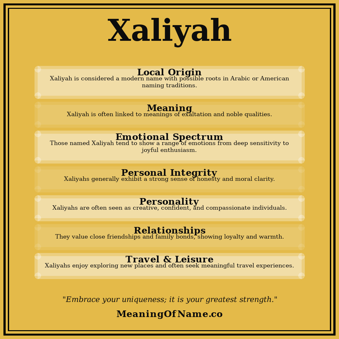 Xaliyah name meaning poster