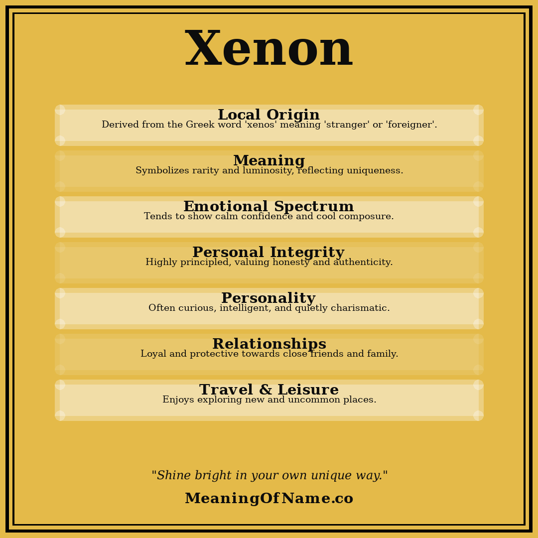Xenon name meaning poster
