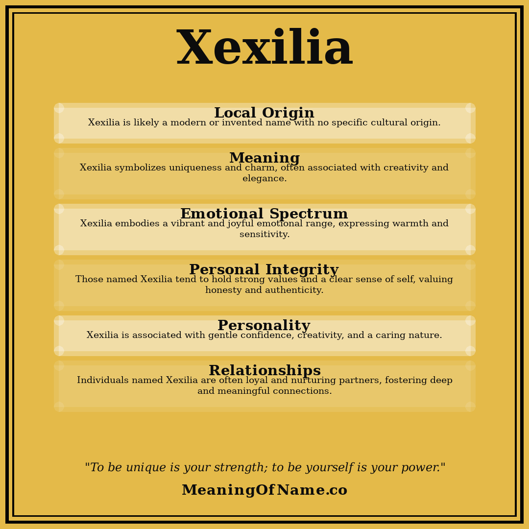 Xexilia name meaning poster