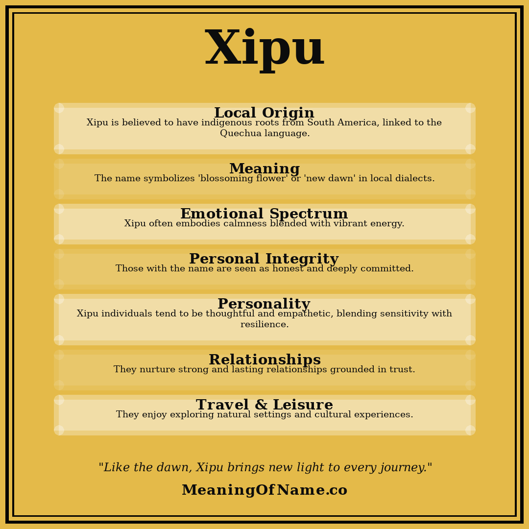 Xipu name meaning poster