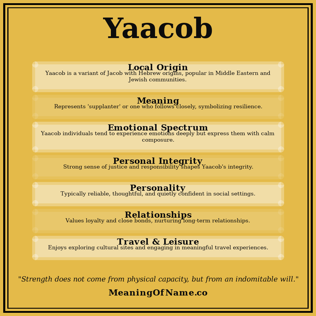 Yaacob name meaning poster