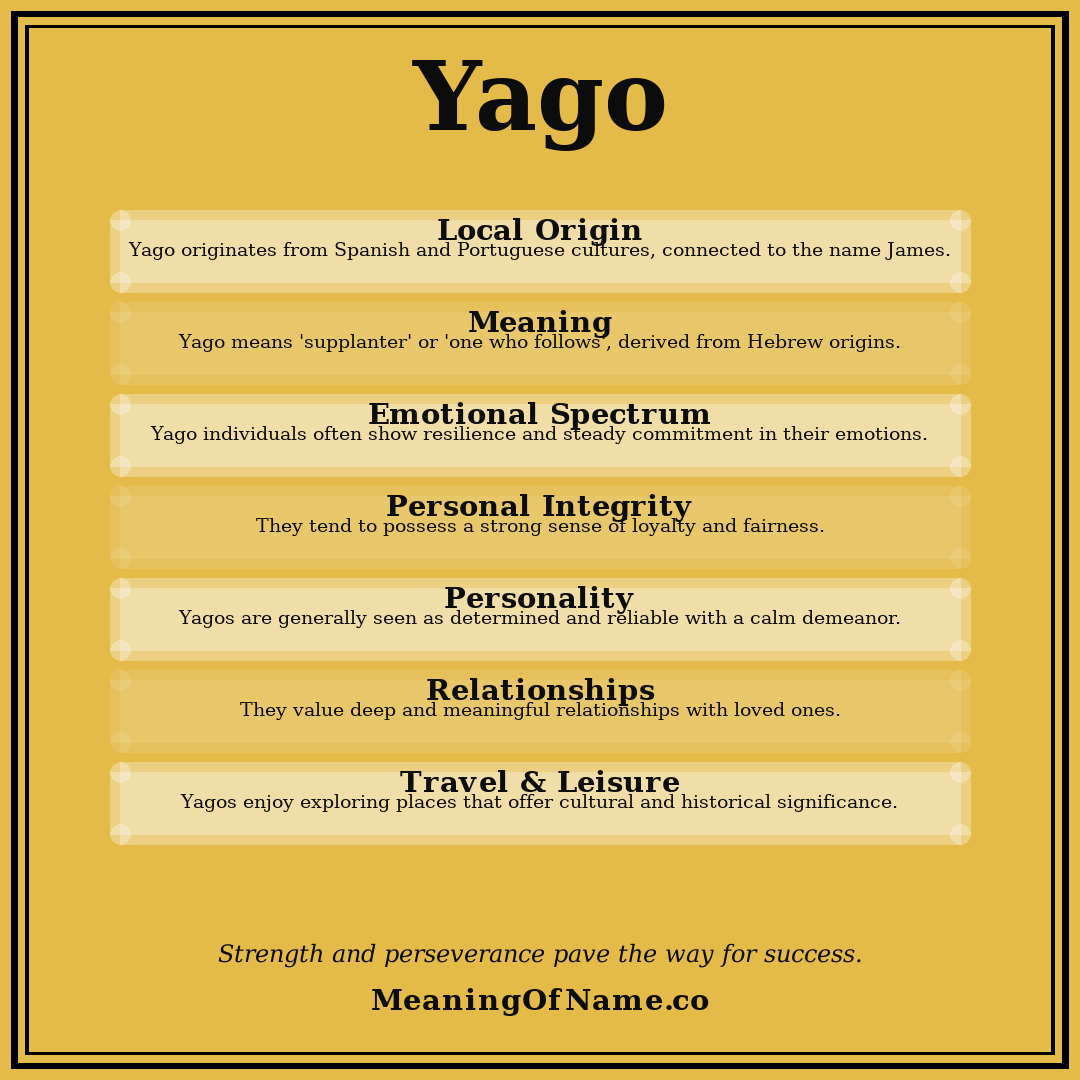 Yago name meaning poster