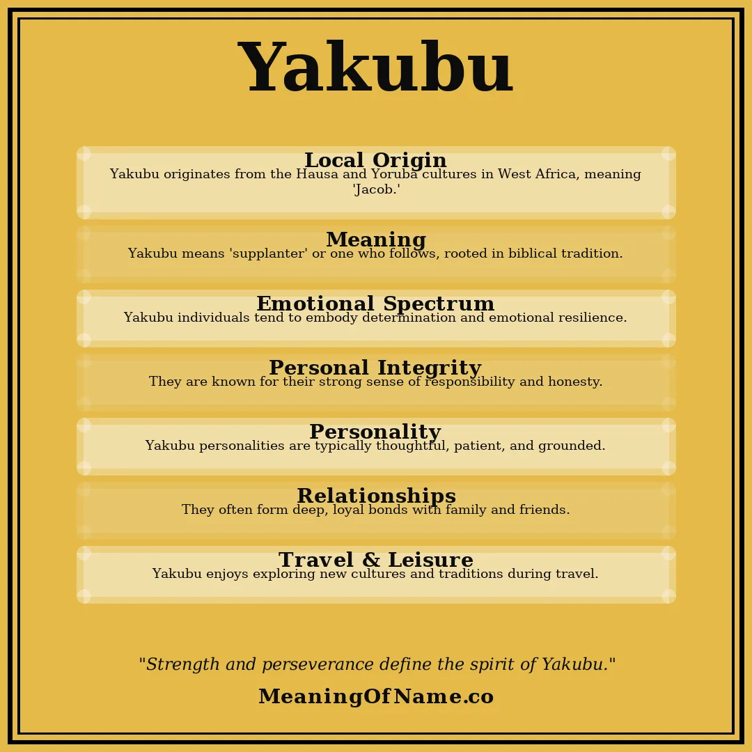 Yakubu name meaning poster