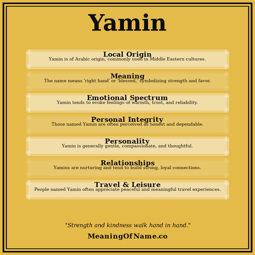 Yamin name meaning poster