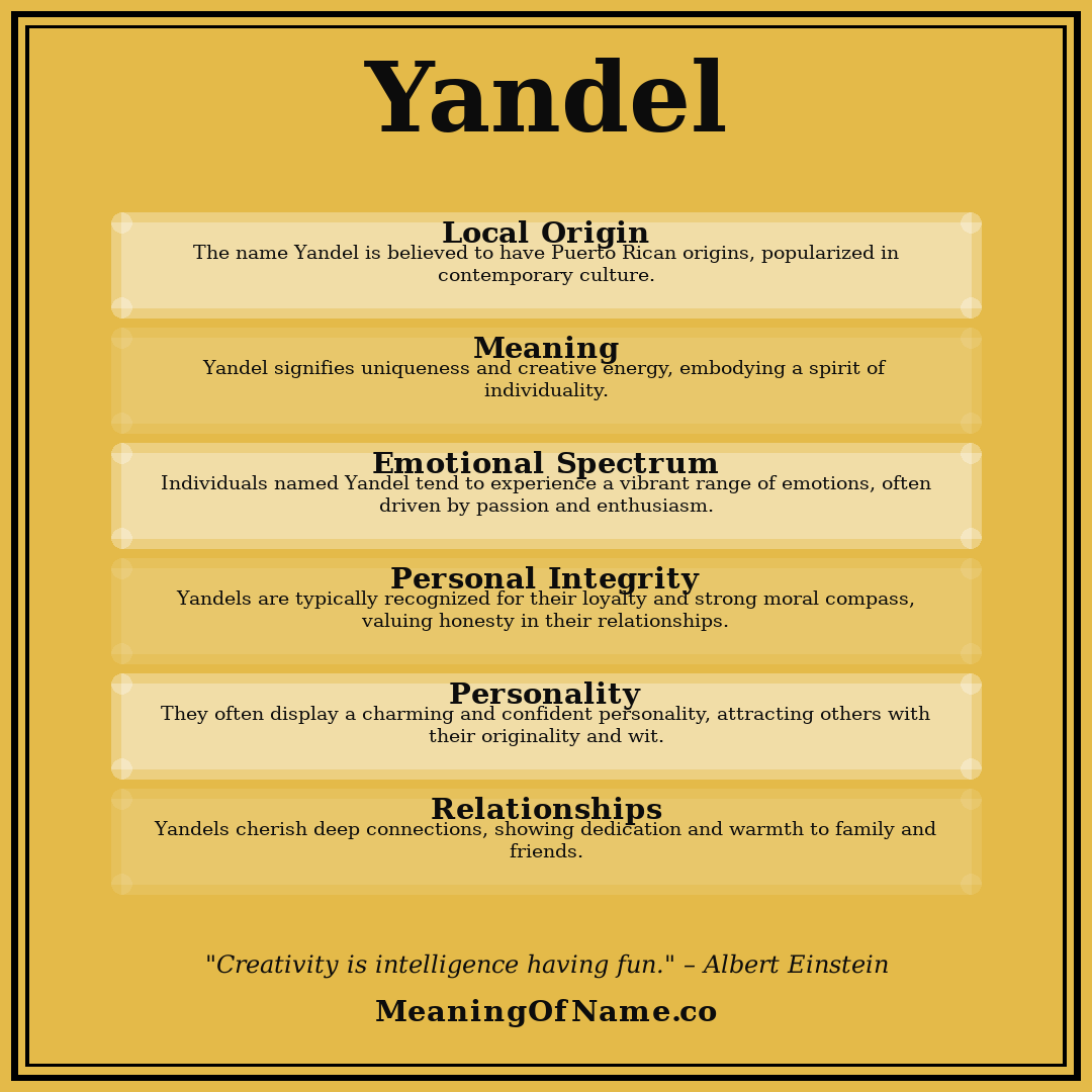 Yandel name meaning poster