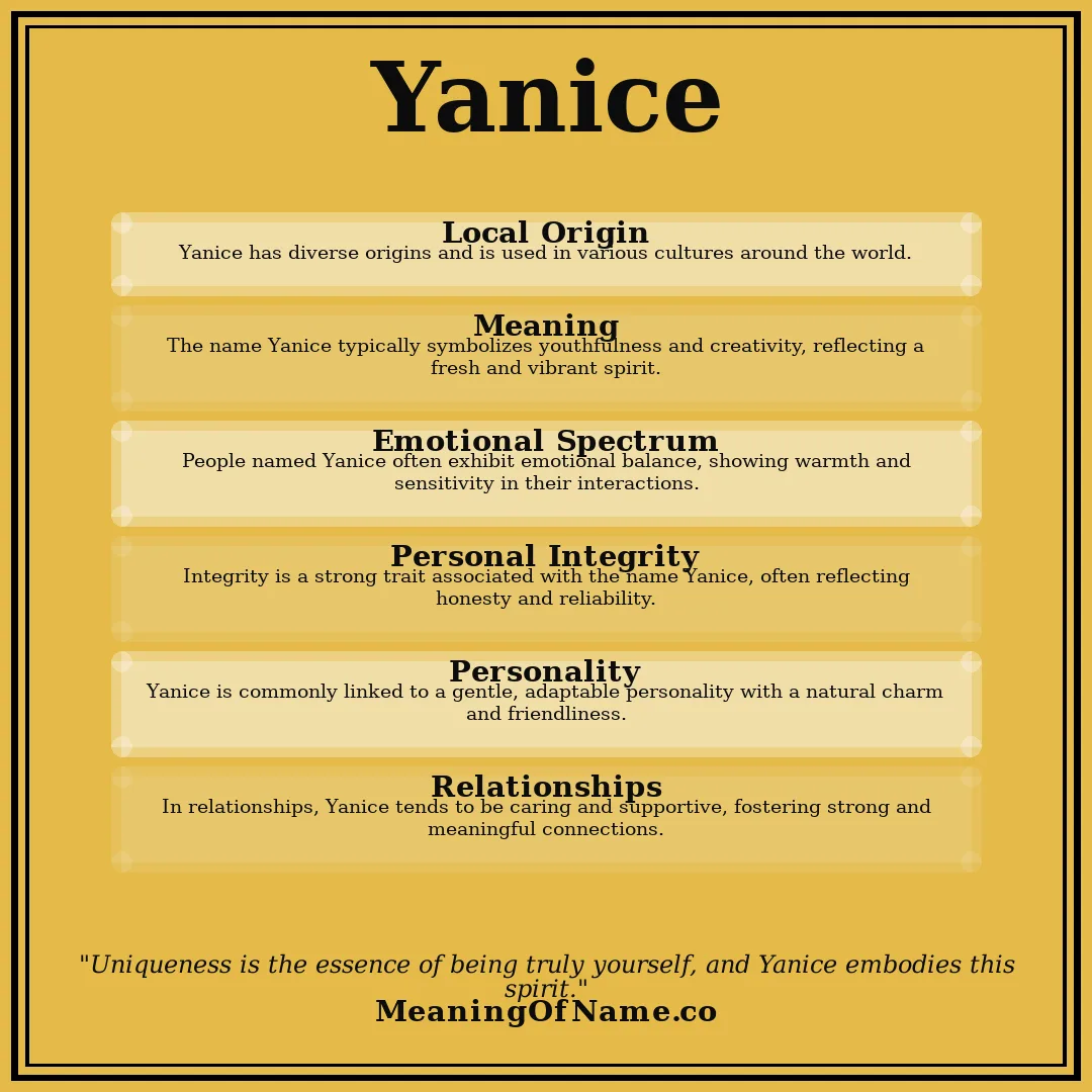 Yanice name meaning poster