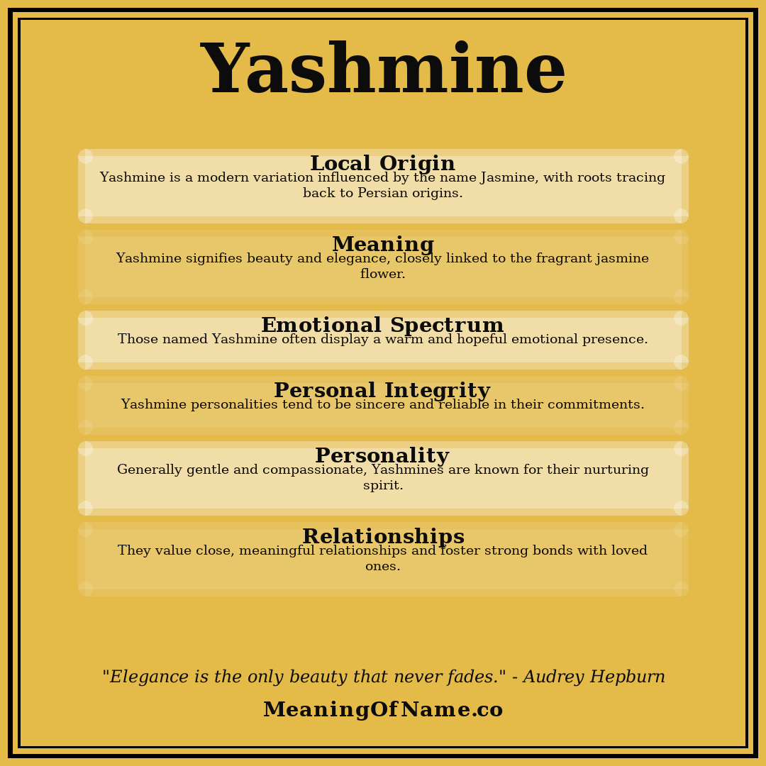 Yashmine name meaning poster