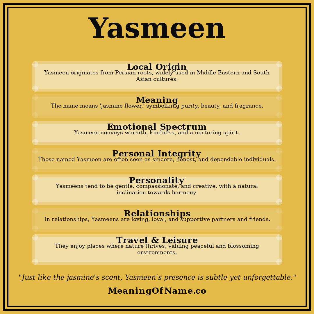 Yasmeen name meaning poster