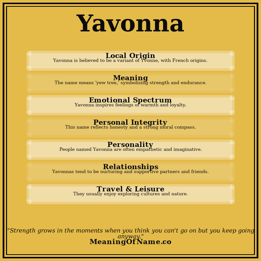 Yavonna name meaning poster