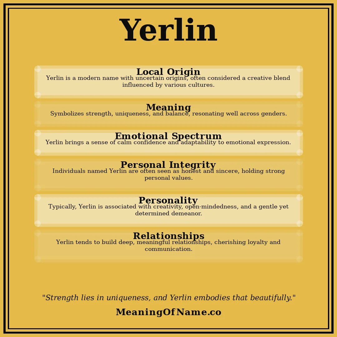 Yerlin name meaning poster