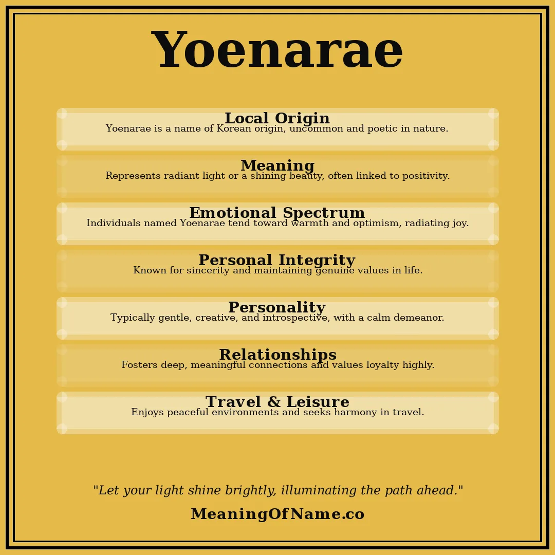 Yoenarae name meaning poster