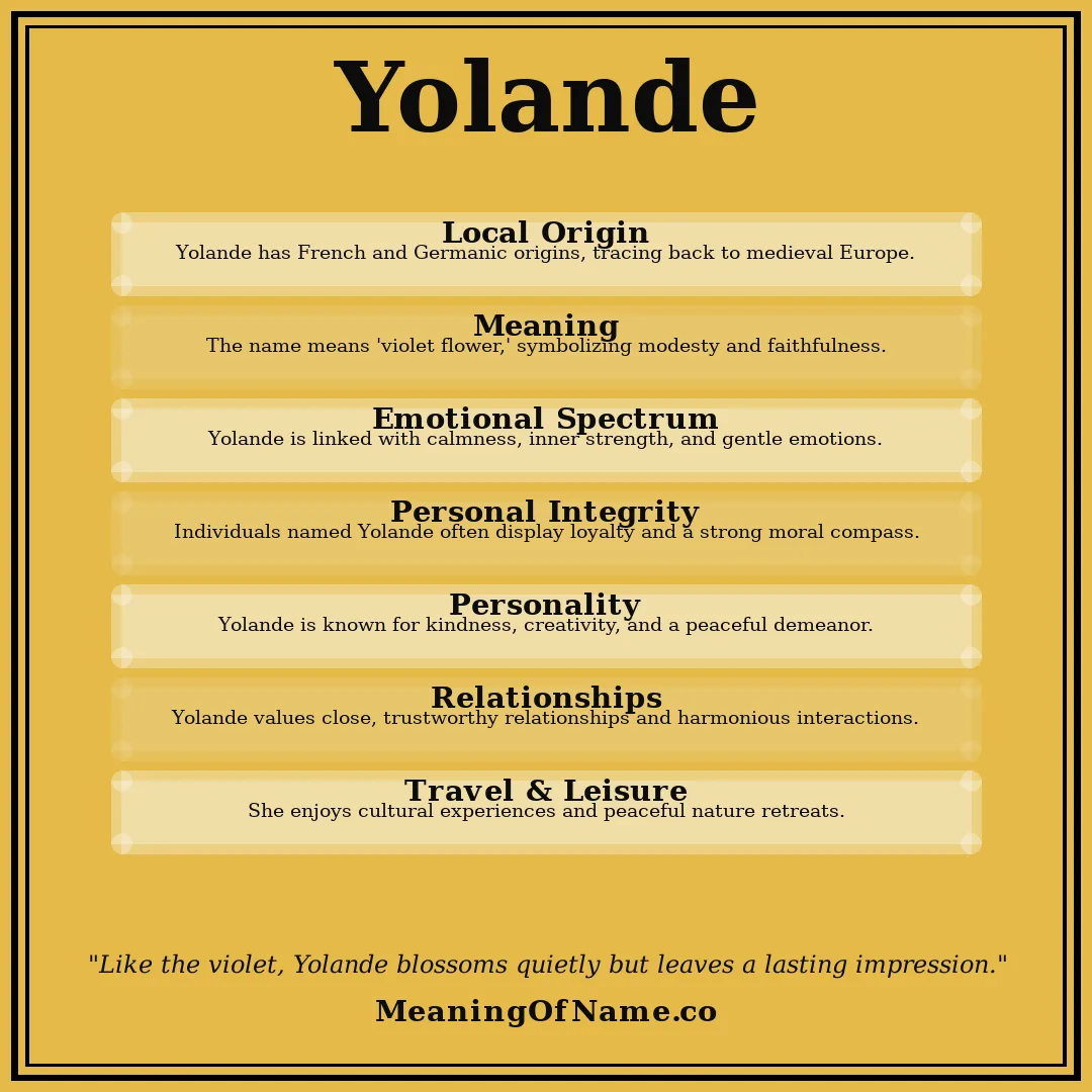 Yolande name meaning poster