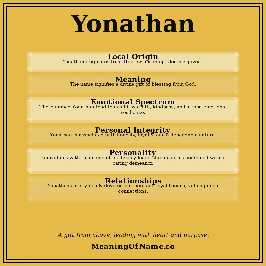 Yonathan name meaning poster
