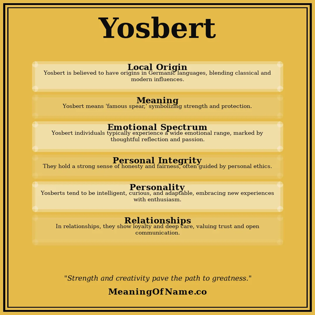 Yosbert name meaning poster