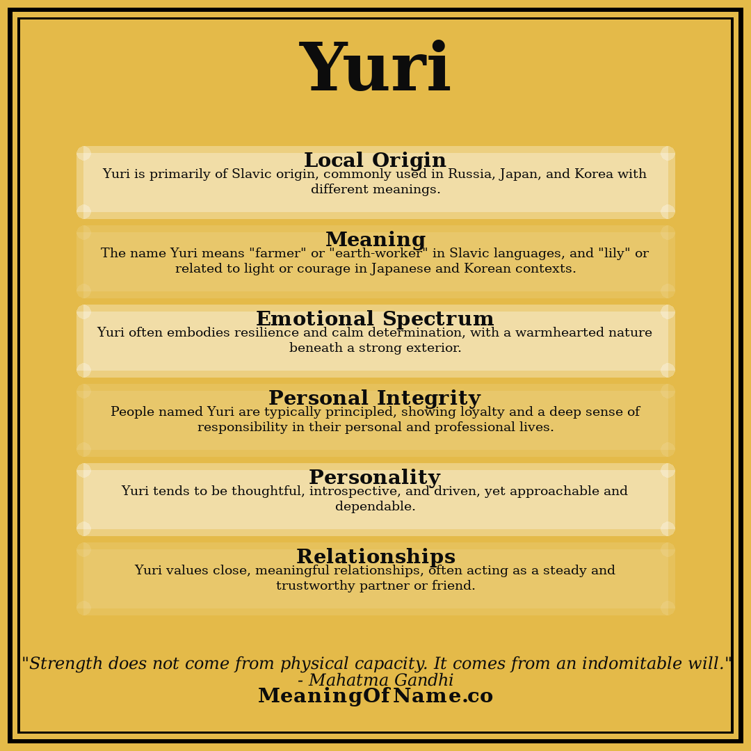 Yuri name meaning poster