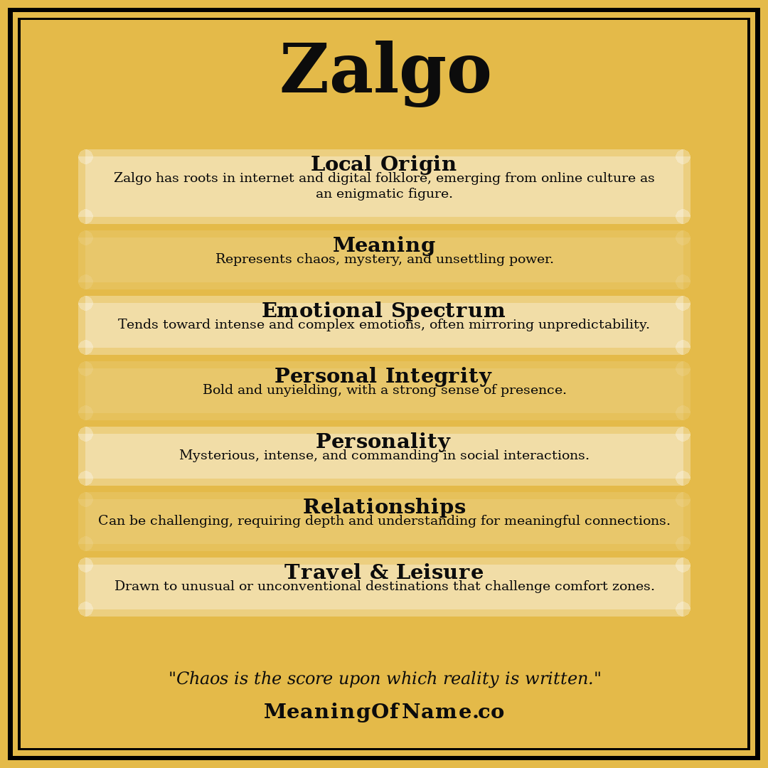 Zalgo name meaning poster