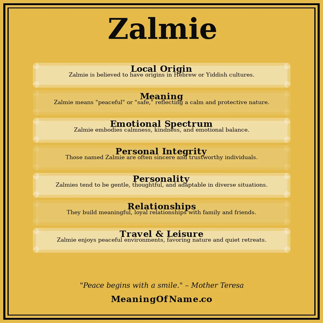 Zalmie name meaning poster