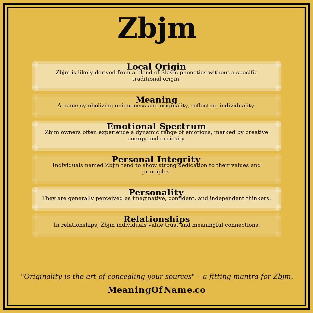 Zbjm name meaning poster