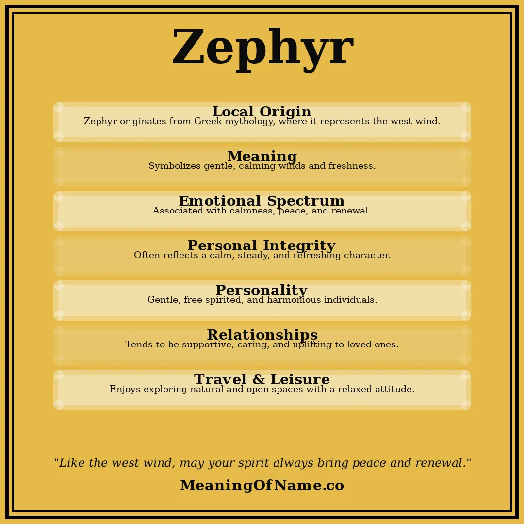 Zephyr name meaning poster