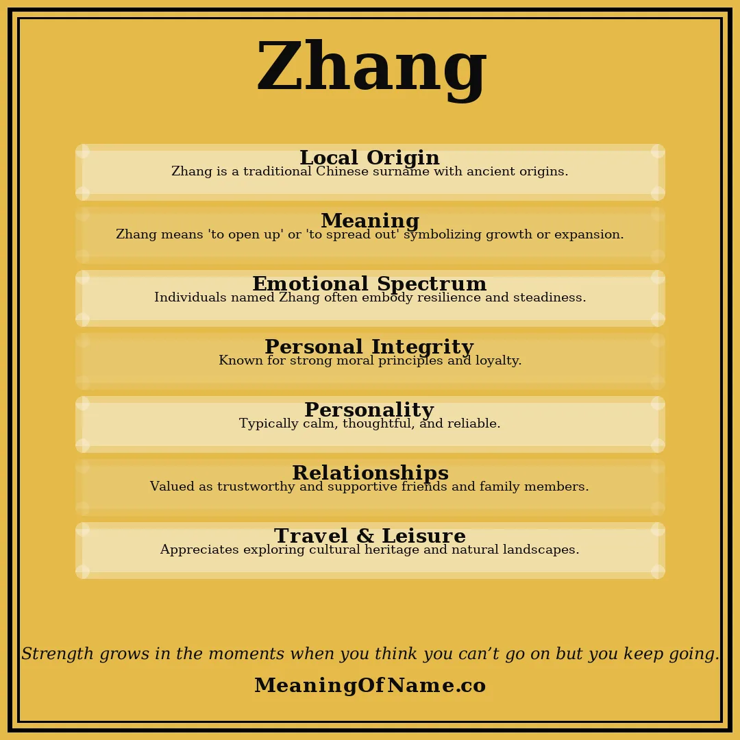 Zhang name meaning poster
