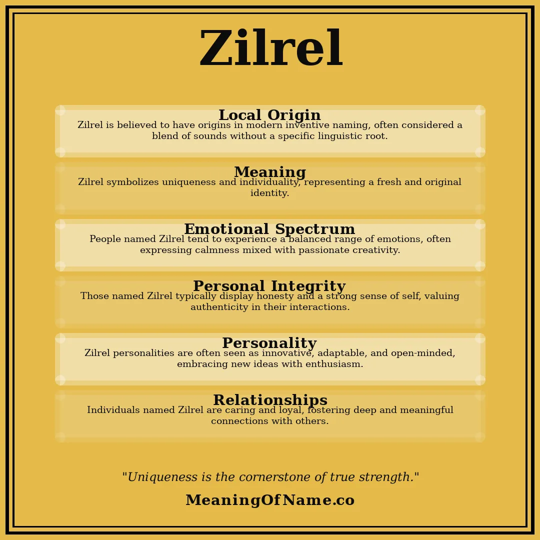 Zilrel name meaning poster