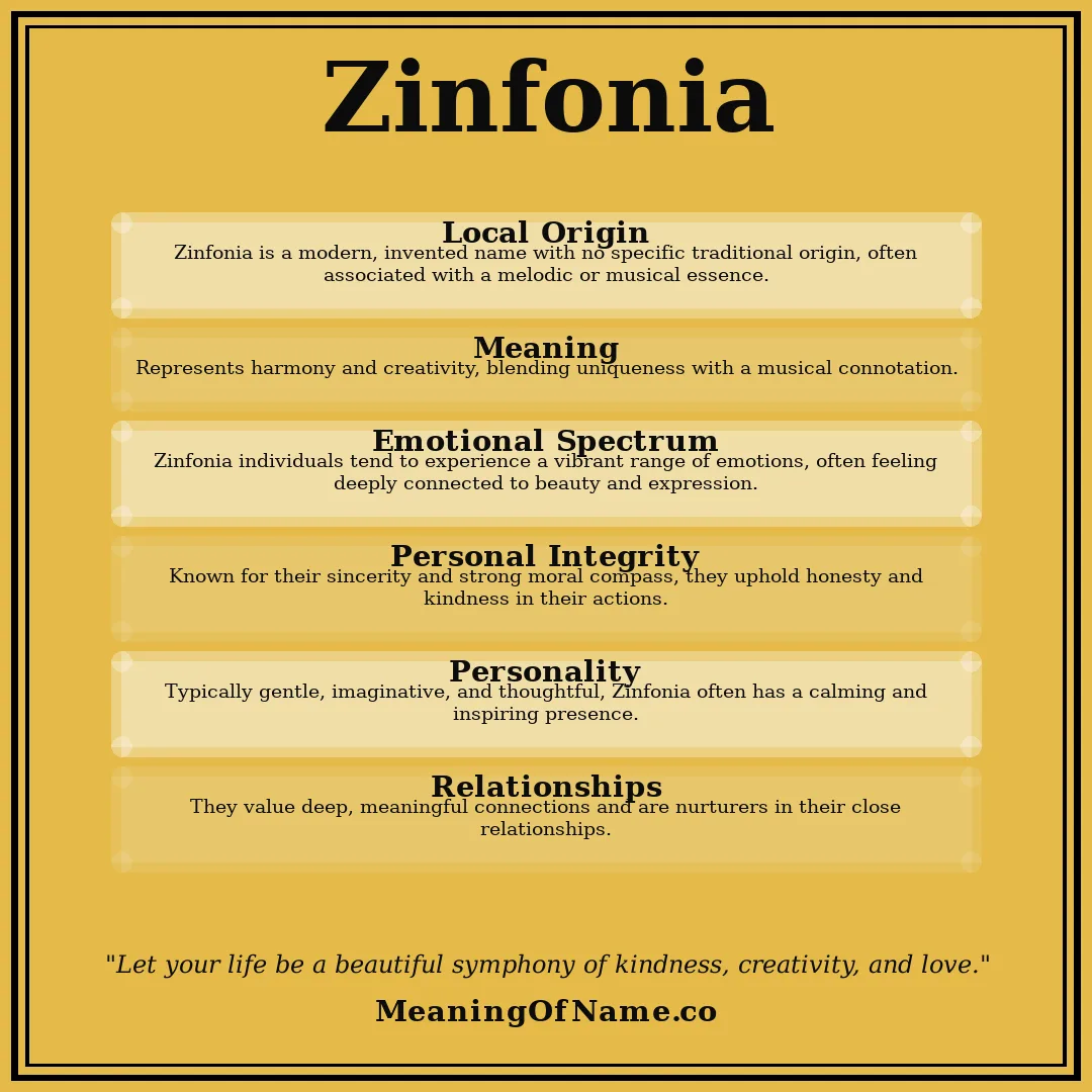 Zinfonia name meaning poster