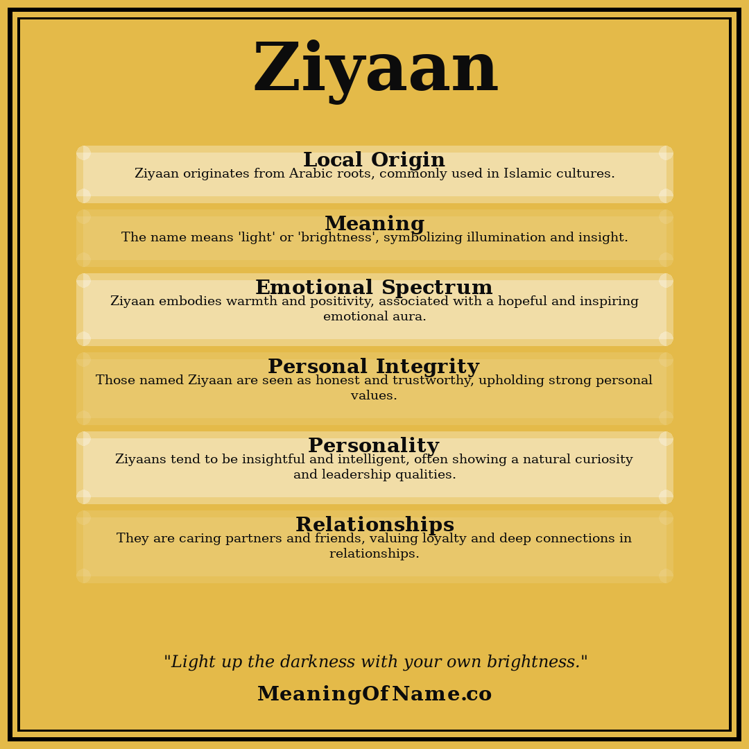 Ziyaan name meaning poster