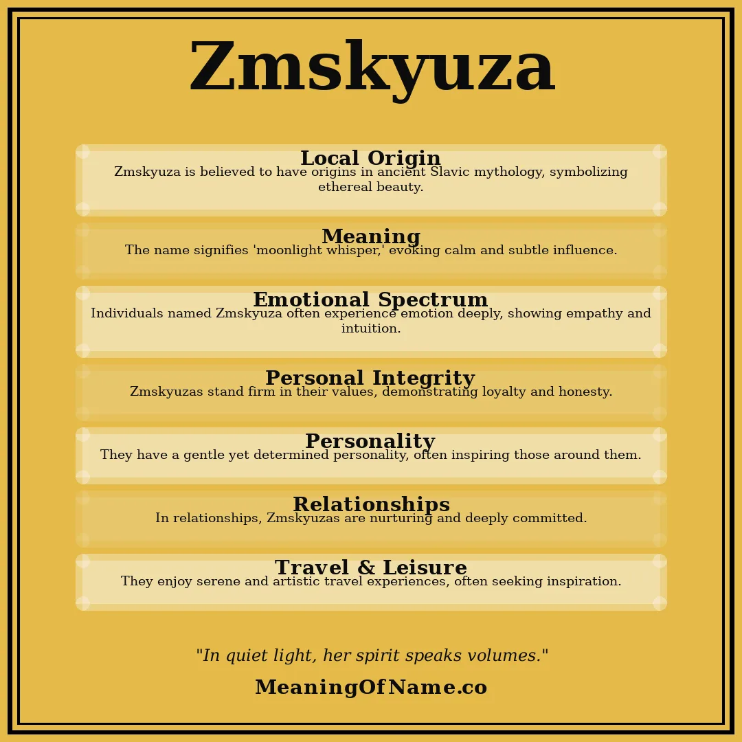 Zmskyuza name meaning poster