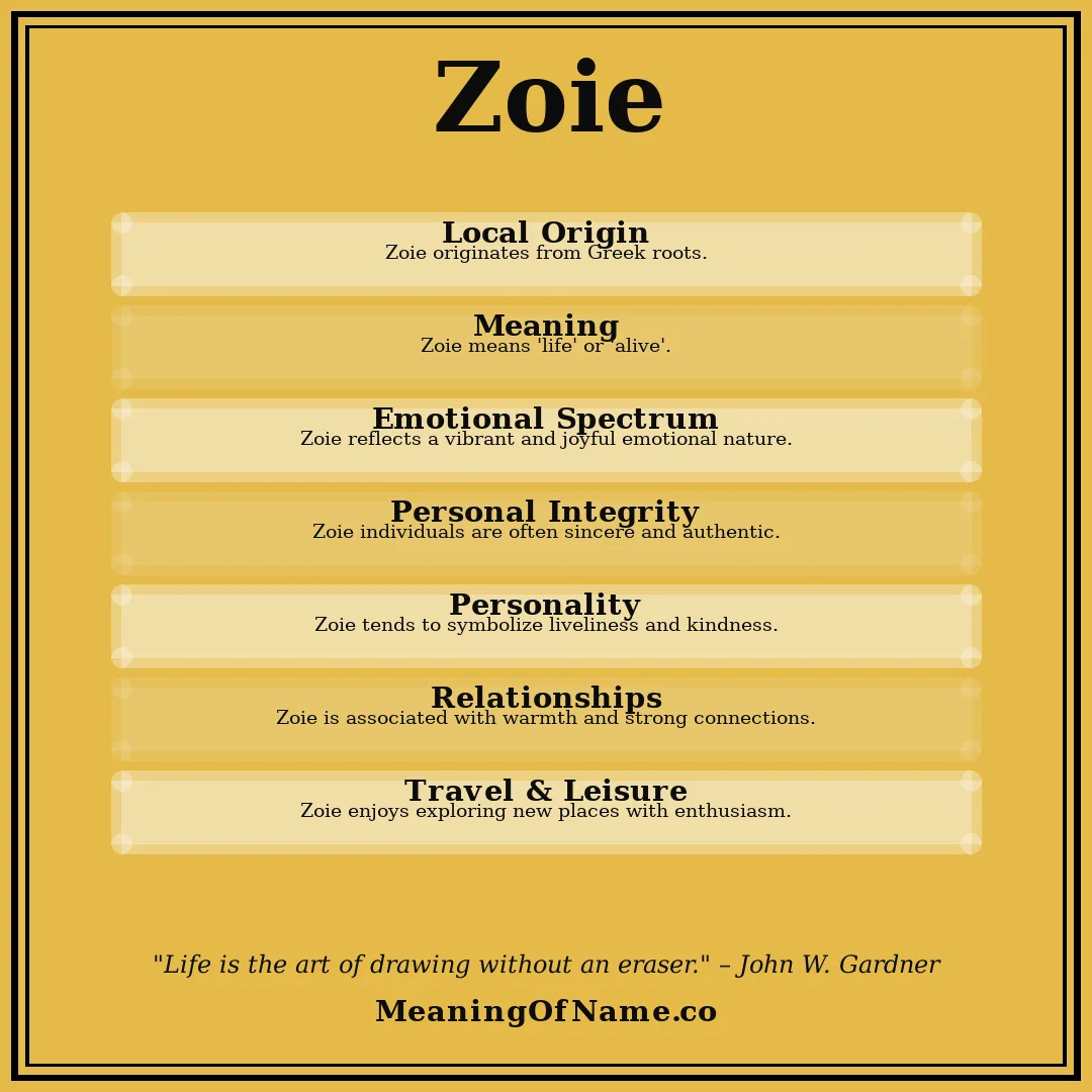 Zoie name meaning poster
