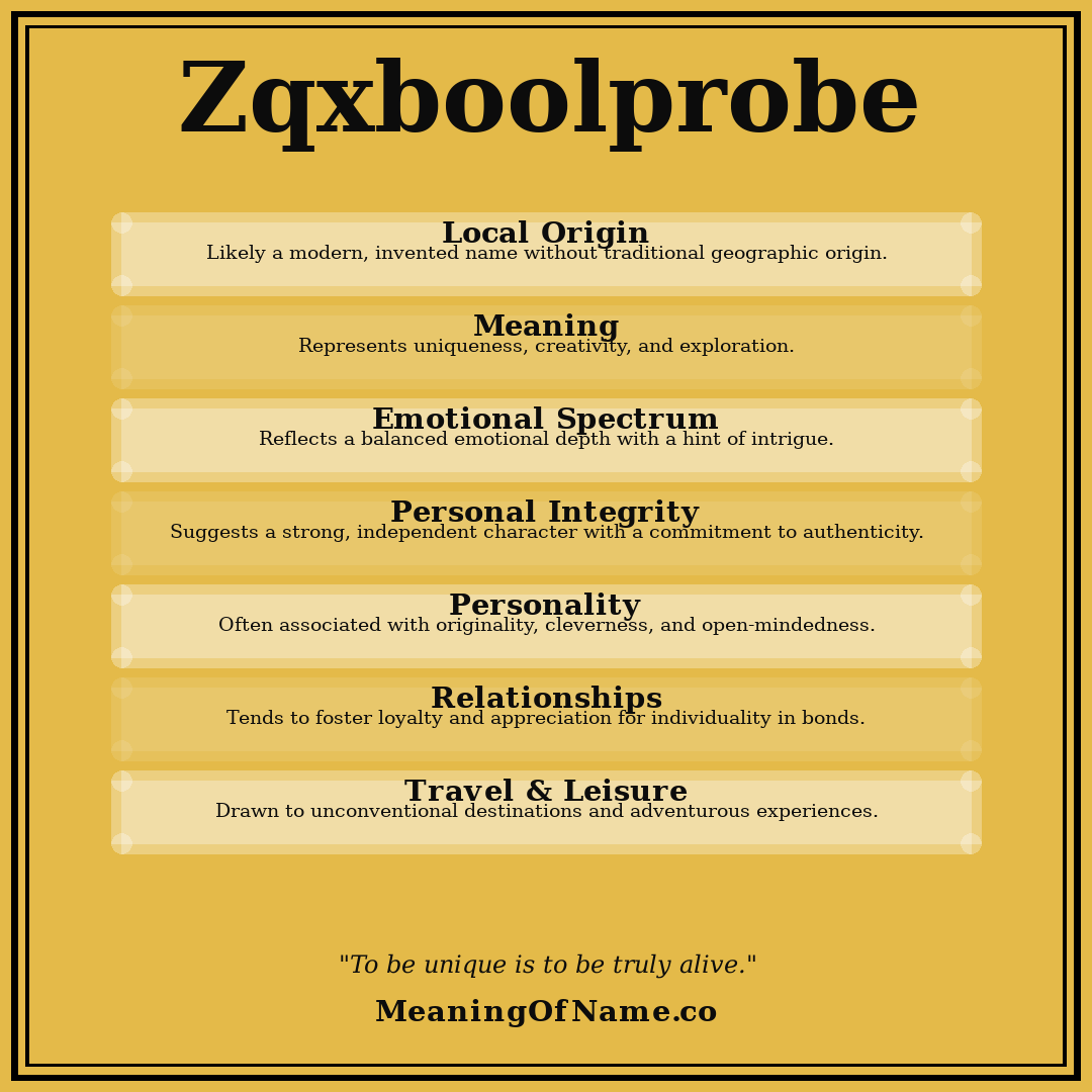 Zqxboolprobe name meaning poster