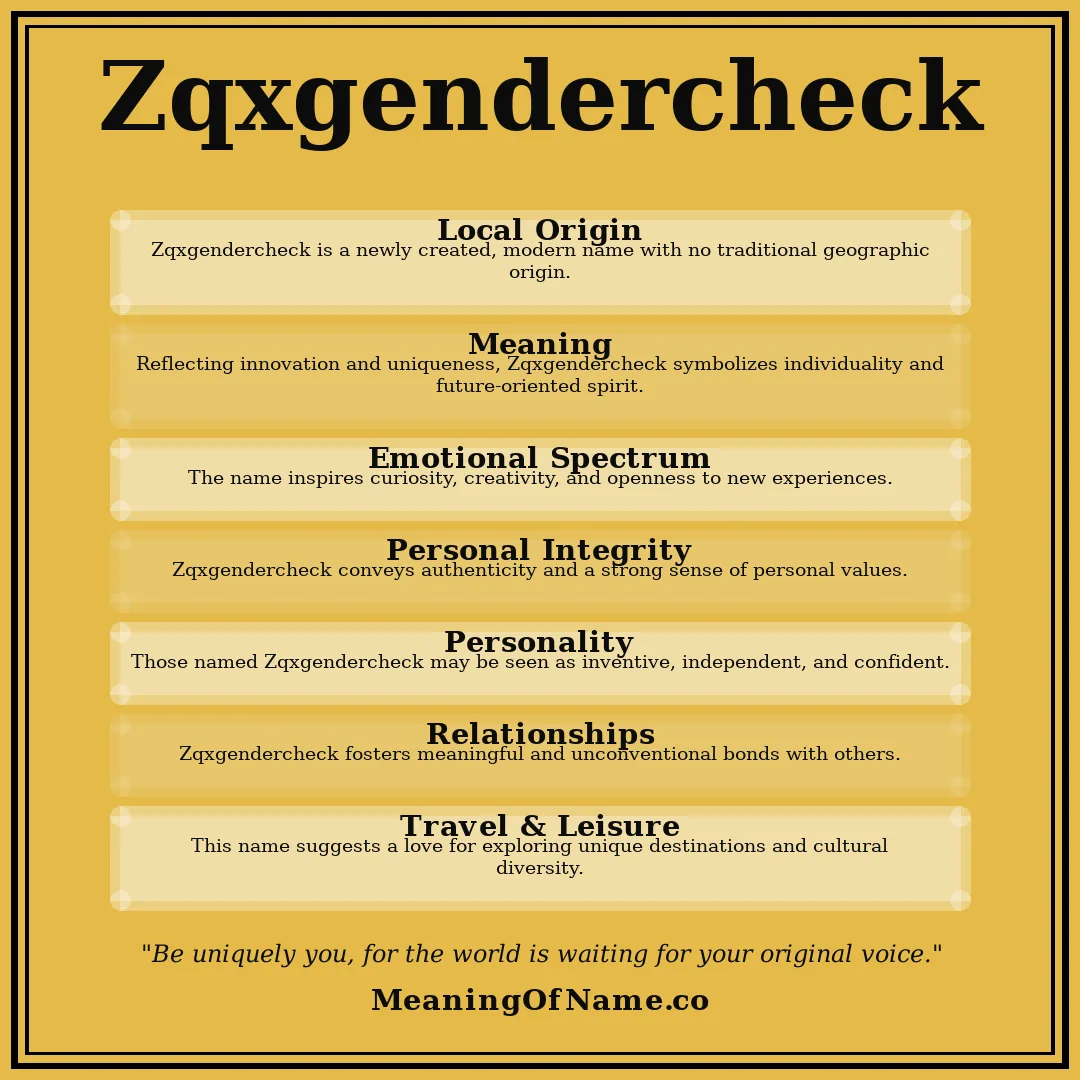 Zqxgendercheck name meaning poster