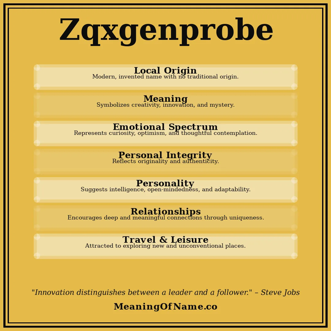 Zqxgenprobe name meaning poster