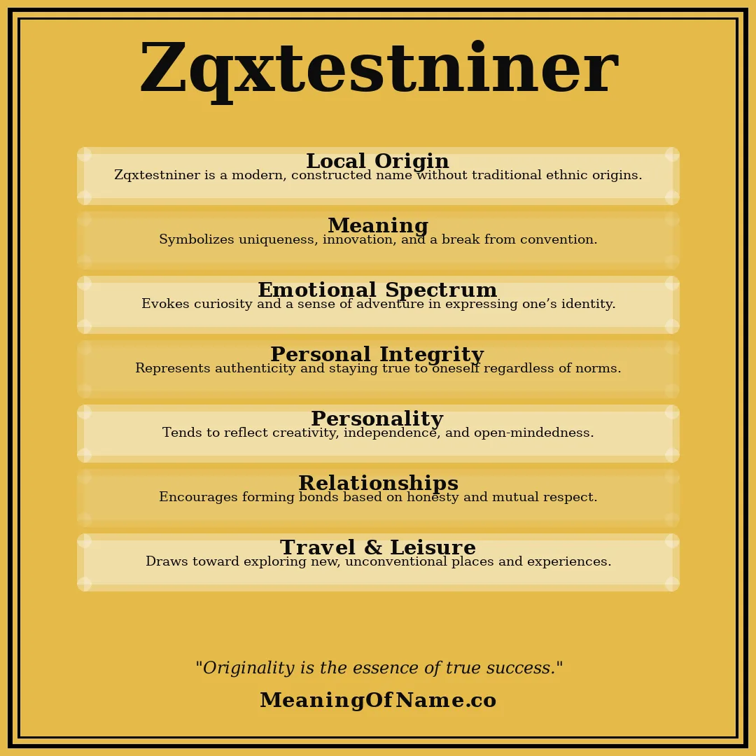 Zqxtestniner name meaning poster